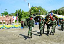 นาวิกโยธินแสดงพลังวันกองทัพไทย ก่อนปฏิญาณตนพร้อมปกป้องบ้านเมือง